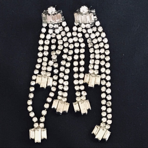 Vintage Estate Earrings Silver/Swarovski Crystals!